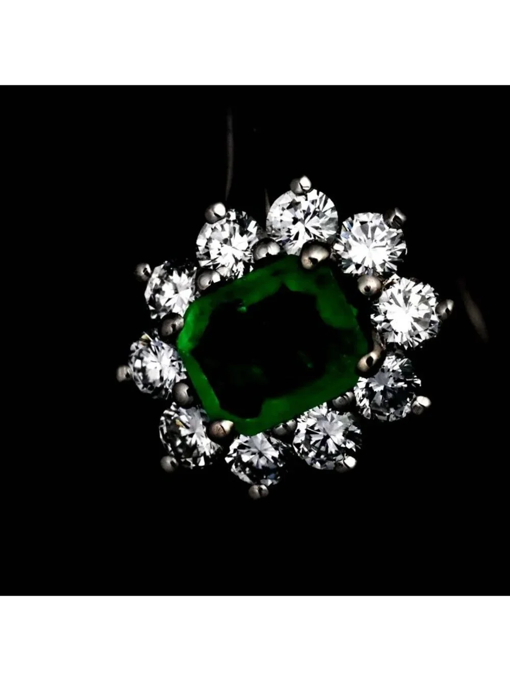 Tiffany & Co Ring Emerald Diamond Pt Platinum